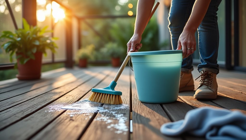 découvrez nos conseils pratiques pour nettoyer efficacement une terrasse composite sans l'endommager, en utilisant des méthodes douces et adaptées.