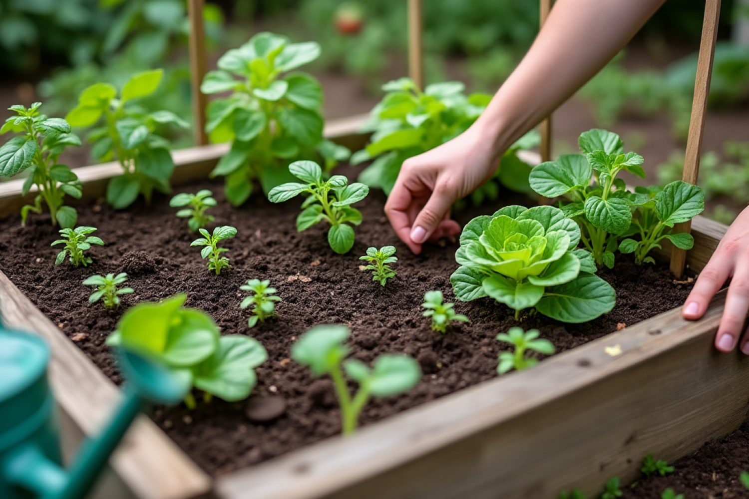 Combien de plants par carré potager : densités recommandées par légume