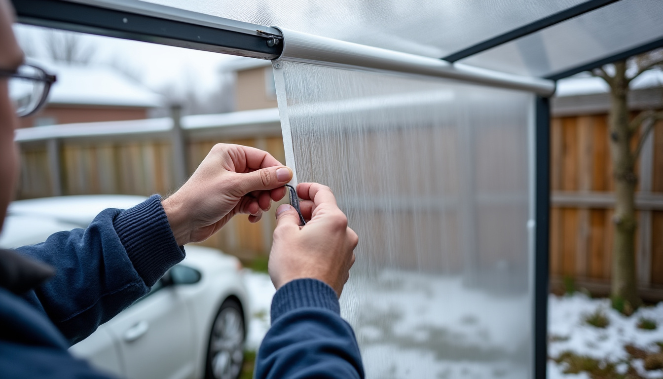 découvrez comment fermer un carport pour l’hiver avec des bâches et des parois adaptées, et protégez votre véhicule du froid, du vent et de la pluie.