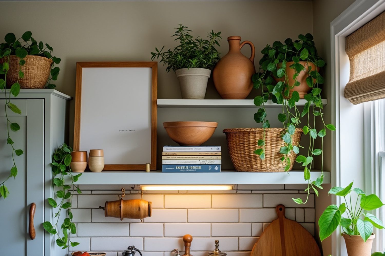 Que mettre au-dessus des meubles de cuisine : idées déco et rangements